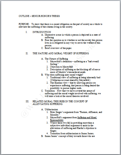 article outline sample